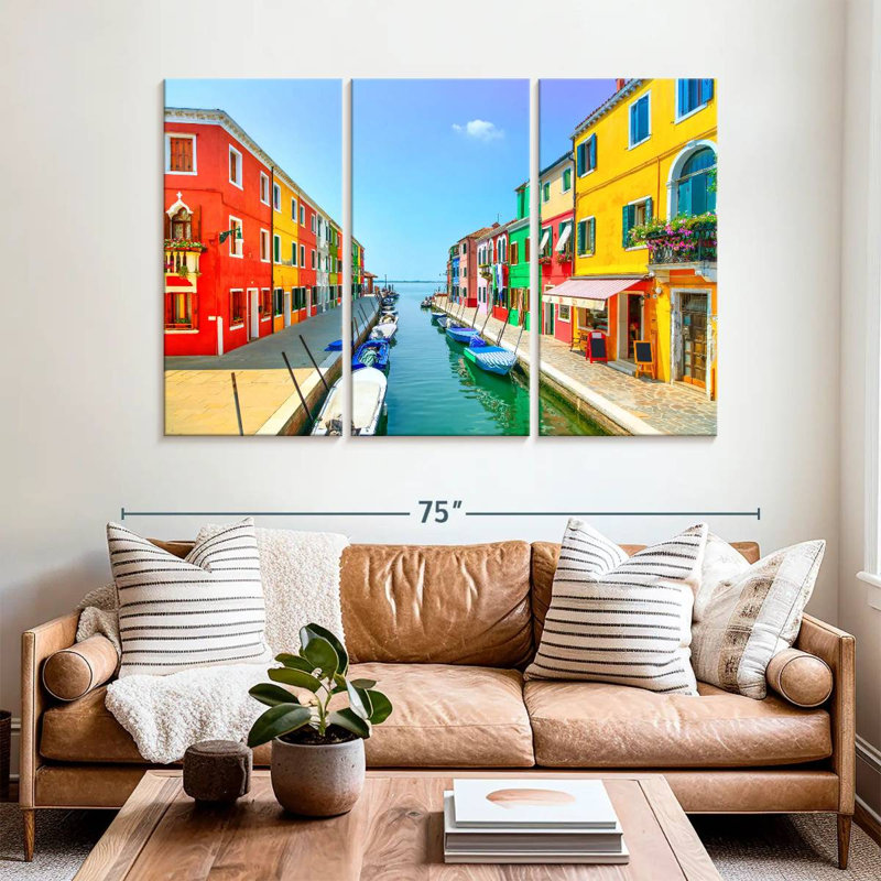 Sebbie Burano Canal Houses, 42" H x 65" W