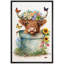 Mignonne vache des Highlands en pot de fleur, dessin animalier fantaisiste-126031158-126031165