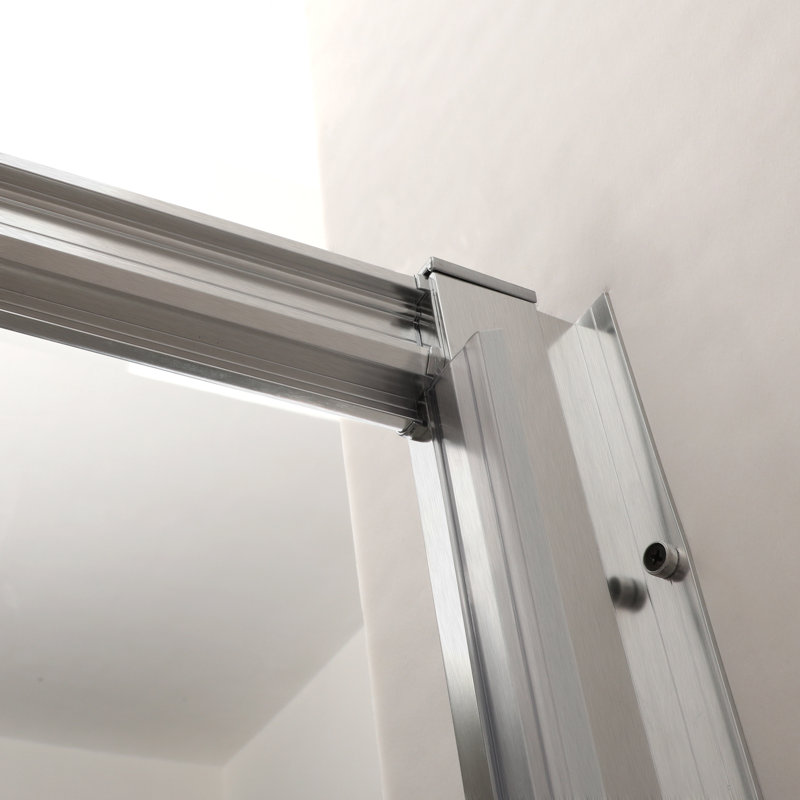 Shower Door 48" W X 72"H Single Sliding Bypass Shower Enclosure, 1/4 In. (6Mm), Brushed Silver