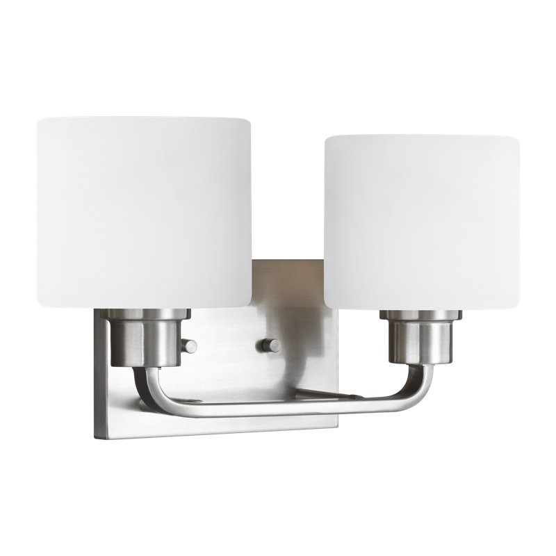 Canfield Two Light Wall / Bath from Generation Lighting , Brushed Nickel, Yes, Yes
