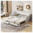 White Solid Wood Daybed with Trundle and Two Storage Drawers