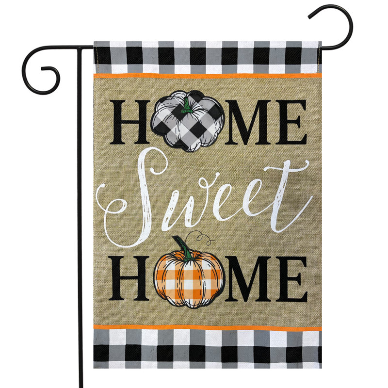 Drapeau de jardin en toile de jute Home Sweet Home Pumpkins