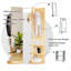 Miroir pivotant sur 360 ° avec support de rangement, miroir à cadre en bois pour la chambre à coucher et le salon