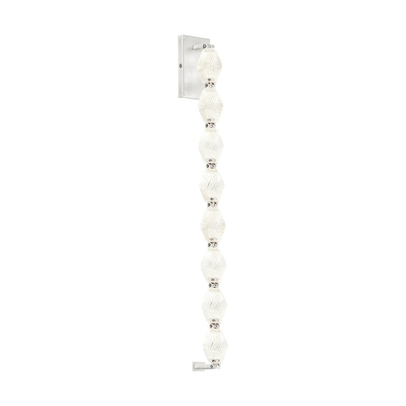 Collier LED Armed Sconce, Polished Nickel, 28"