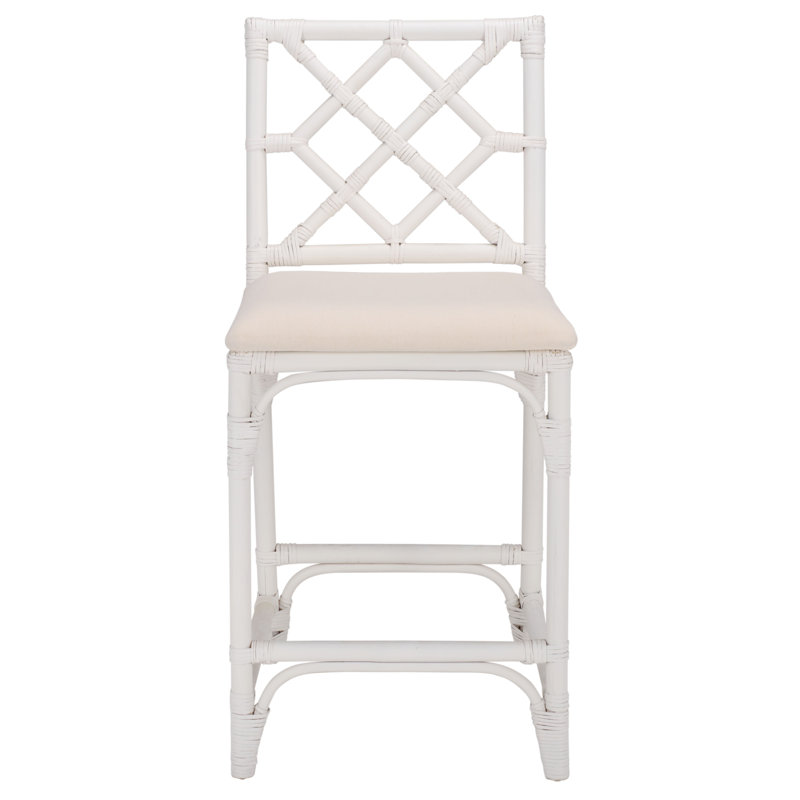 Tabouret de bar avec coussin Peoria Bhumi, Blanc