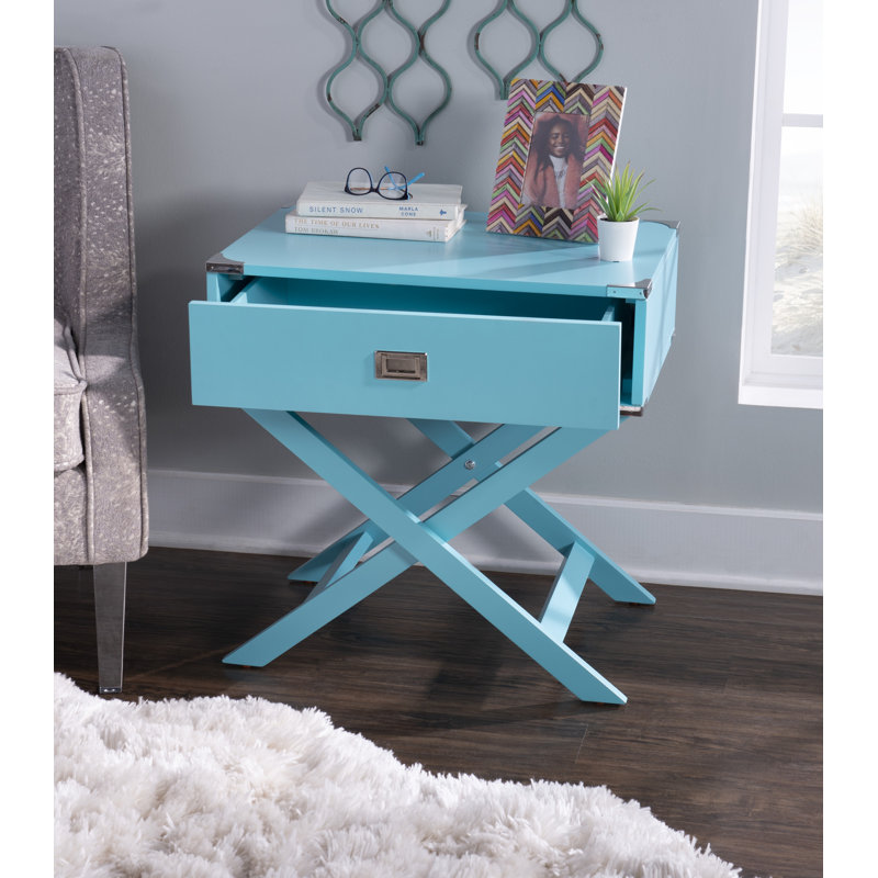 Table de bout avec rangement Makan, Bleu