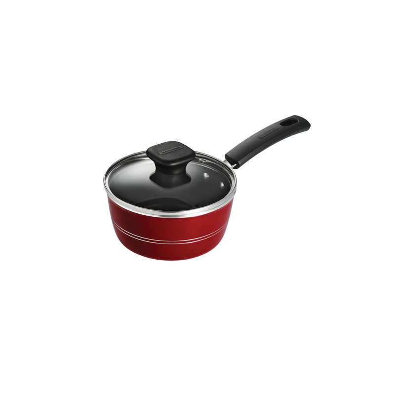 1,25 pte Casserole antiadhésive en aluminium avec couvercle, 1,25 pte, Framboise