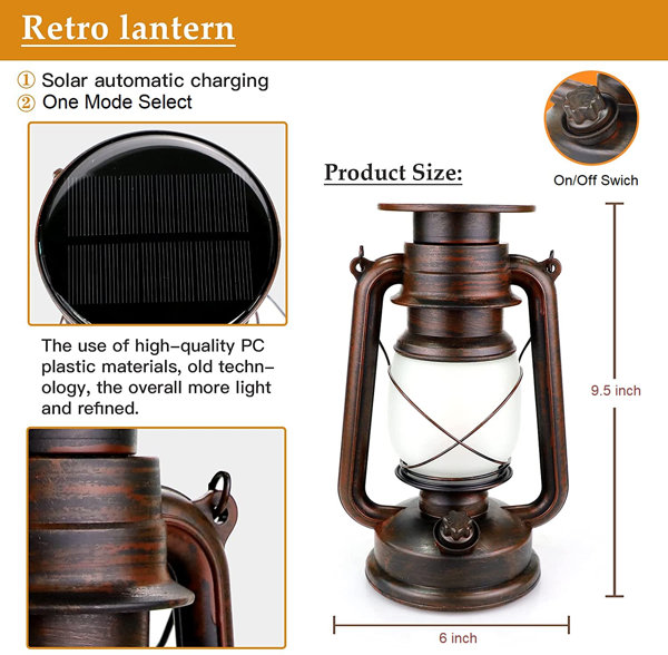 10'' Battery Powered Integrated LED Color Changing Outdoor Lantern