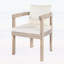 Ensemble de 2 chaises de salle à manger en bois d'acacia, fauteuils avec coussins crème, sièges confortables pour le balcon, la cour et le jardin