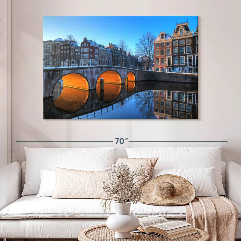 Canal Sireci à Amsterdam, H 34 po x l 51 po