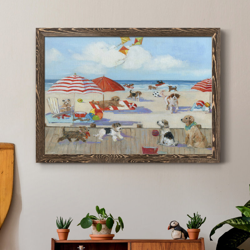 «Beach Bark Park II», reproduction d'art sur toile encadrée, H 31 po x l 44 po x P 1 po, Noyer