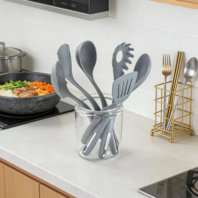 Silicone Kitchen Utensil Set, 6-Piece High Heat Resistant Cooking Utensils For Nonstick Cookware, Dishwasher Safe Kitchen Tools With Ergonomic Handles