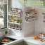 Rangement mural à épices mural - blanc - étagère à épices à hauteur réglable à 5 niveaux pour porte d'armoire de cuisine ou de garde-manger, support à double usage avec crochets