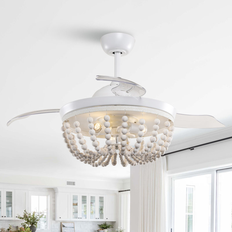 Ventilateur de plafond à 3 pales 42 po avec télécommande et ensemble d'éclairage inclus Amayah