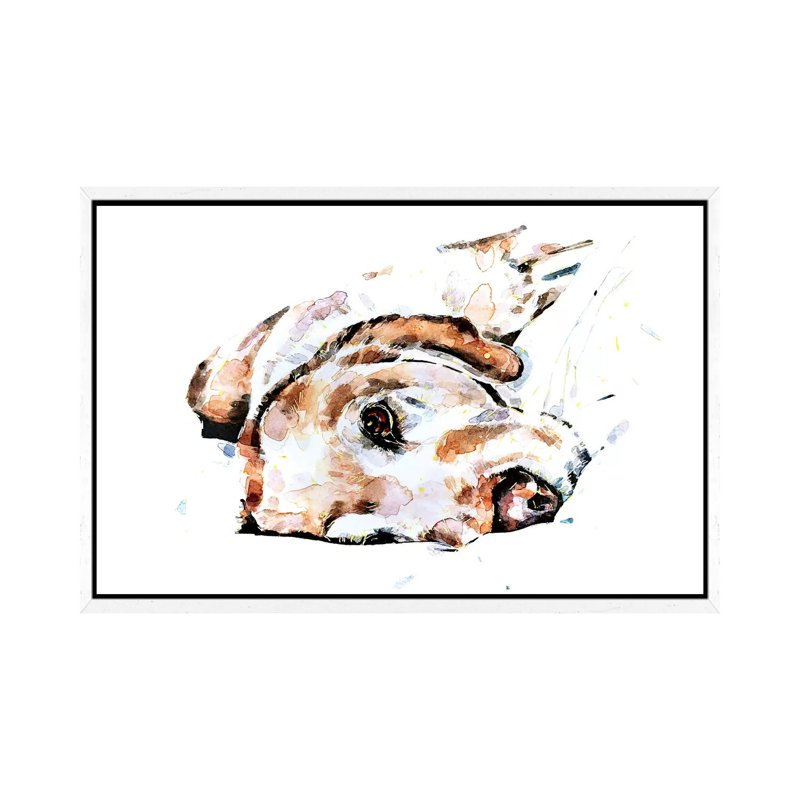Labrador Relaxation - Painting on Canvas, White Framed, 66.04 cm H x 45.72 cm W