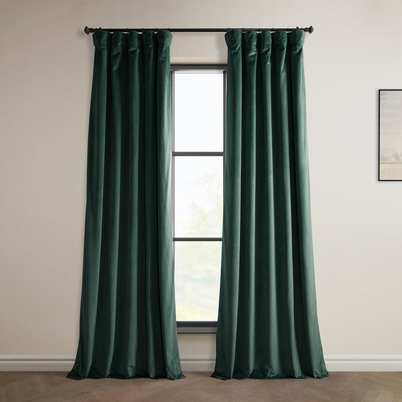 Rideaux en velours moelleux Matra pour chambre à coucher ‑ rideaux obscurcissants pour les fenêtres de salon, panneau simple
