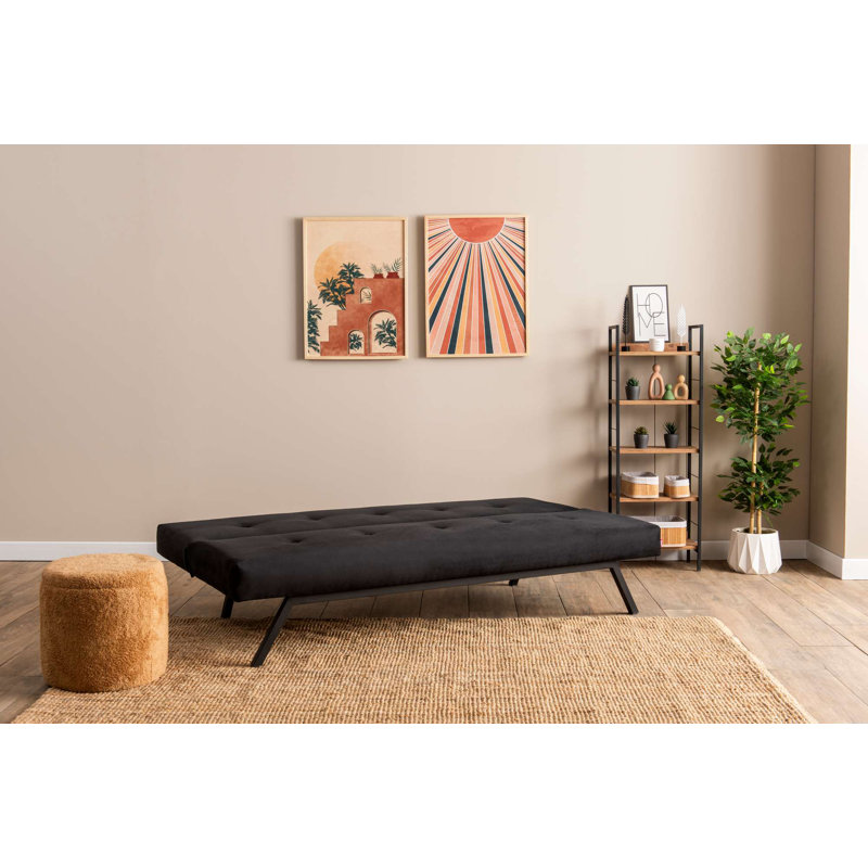 3-Seat Sofa-Bed, Black