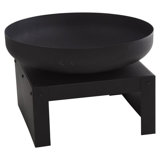 Loriano Fire Bowl on Stand Black