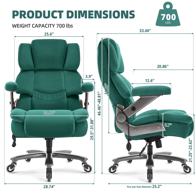 Fauteuil de bureau ergonomique Wayfair Nagib, Vert