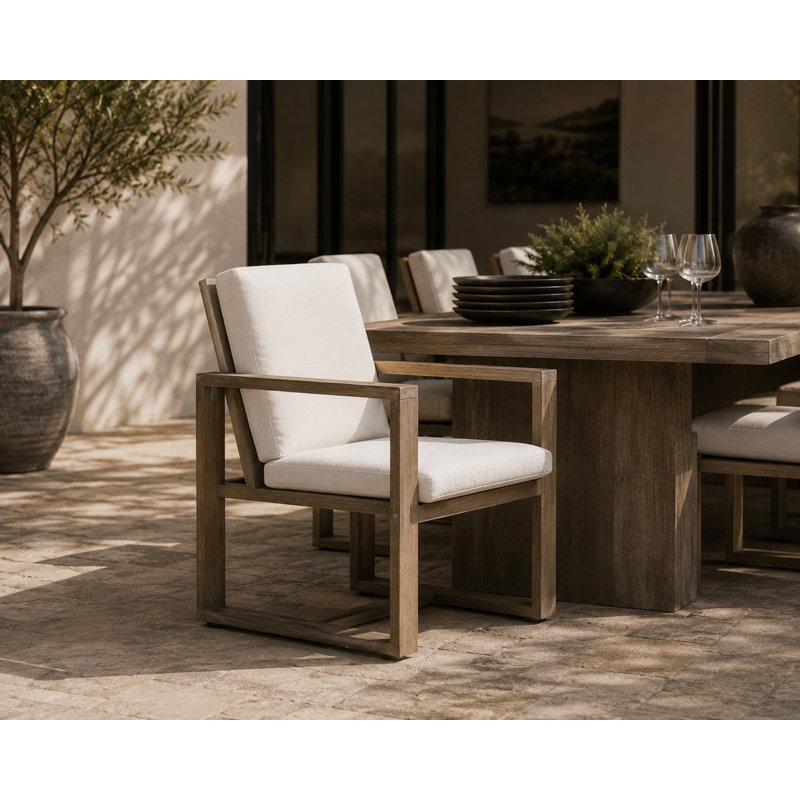 Chaise de patio avec coussin Harbor, Gris