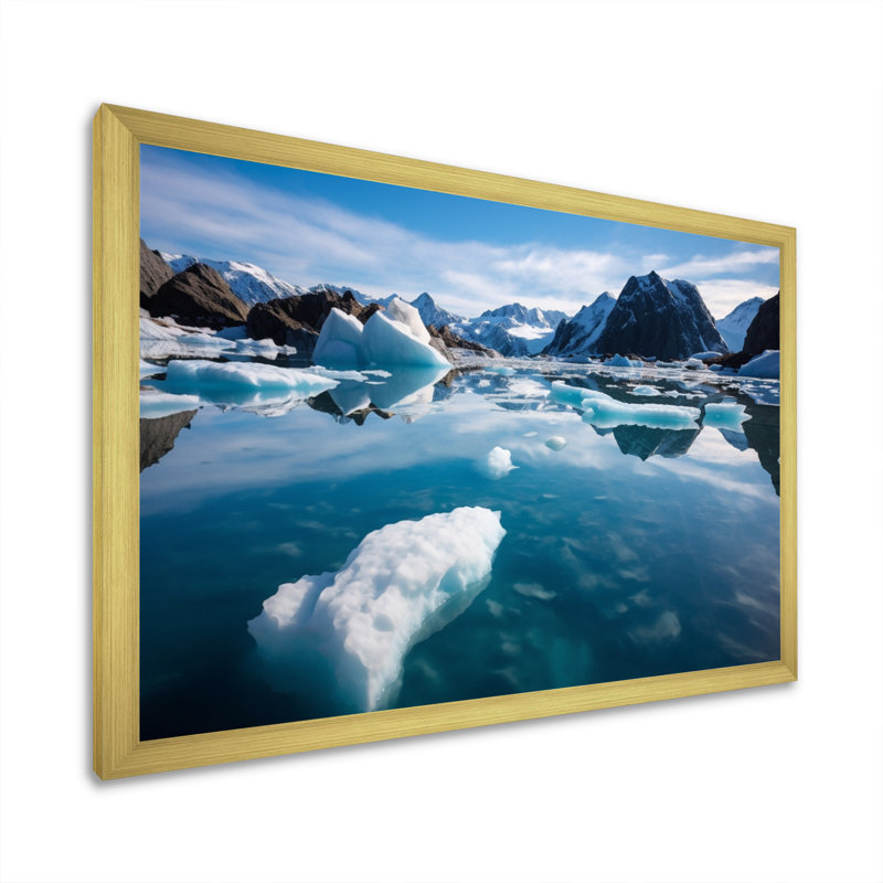 Glaciers à couper le souffle en Alaska II sur toile, H 30 po x l 40 po x P 1,5 po, Encadrement doré