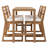 5 Piece Rustic Solid Wood Patio Bar Set, Outdoor Bar Table & Ergonomic Slatted Chairs for Backyard Porch Poolside-129382228