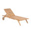 Mujdat 195cm Long Reclining Acacia Single Chaise with Cushions and Table-904347143