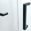 Porte de douche coulissante simple demi-cadre l 56 à 60 po x H 75 po, acier inoxydable 304 en noir mat, verre trempé clair de 5/16 po (8 mm) de large épaisseur.
