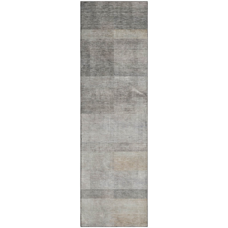 Premium Machine Washable Cerrito AMF568 Taupe Rug, Runner 2'3" x 7'6"