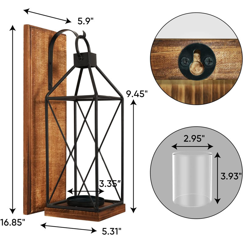 Bougeoir décoratif en bois rustique