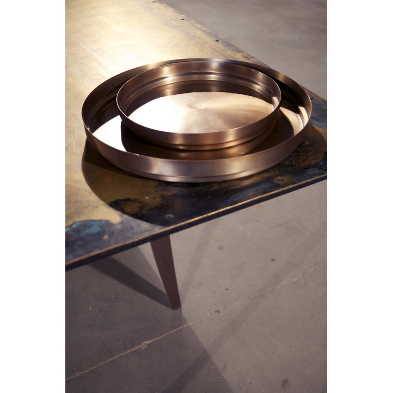 Rondo Decorative Tray, 5cm H x 45.5cm W x 45.5cm D, Soft Copper