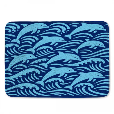 Tapis de bain Blue Dolphins Waves