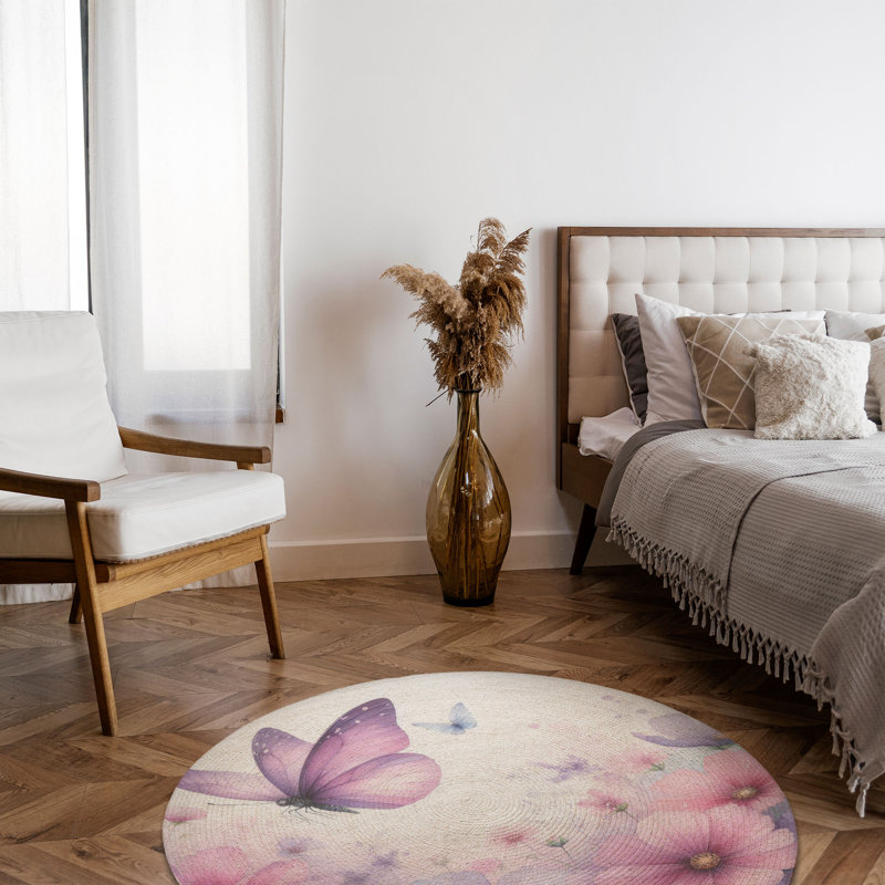 Tapis floral tressé, Rond 5 pi