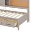 Lit de jour de détente avec tablettes de rangement, planche de liège, ports USB et 3 tiroirs-158560441