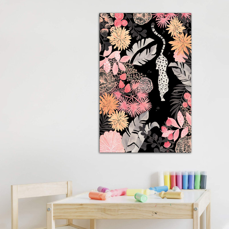 Art de pédoncule leopard, H 40 po x l 26 po x P 1,5 po, Toile tendue