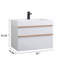 Meuble-lavabo mural avec lavabo en acrylique intégré, 2 tiroirs à fermeture en douceur, armoire flottante pré-assemblée et moderne