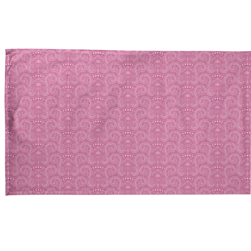Serviette de thé à motif troisième œil, Polyester sergé, Rose