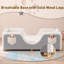 Lit pour tout-petits, lit pour enfants Montessori, 6 poches de rangement, barrières de sécurité, gris-565436248
