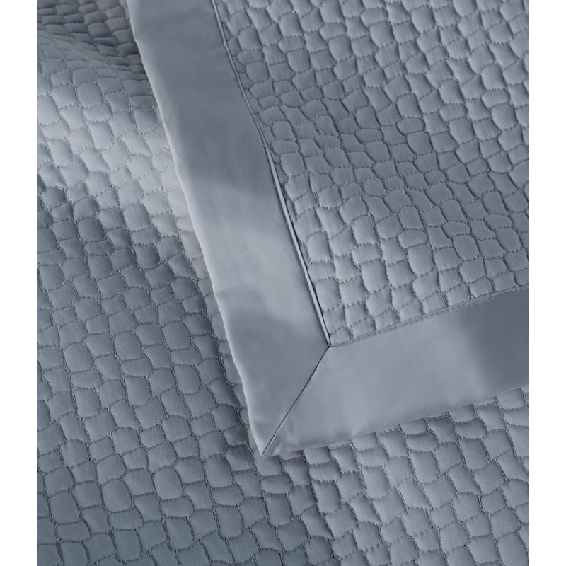 Hamilton Blue Quilted Polyester Coverlet, Twin Size
