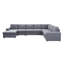 Canapé modulaire réversible en lin gris clair à 7 places 146,5 po Hayden-1860596110