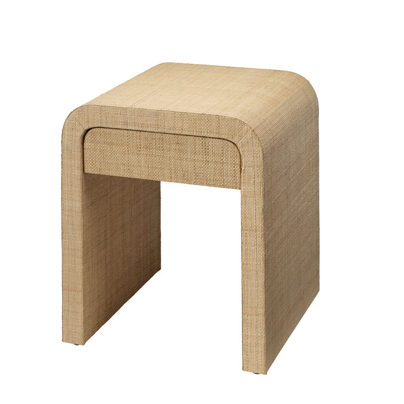 Table d'appoint en raphia 1 tiroir Montecito