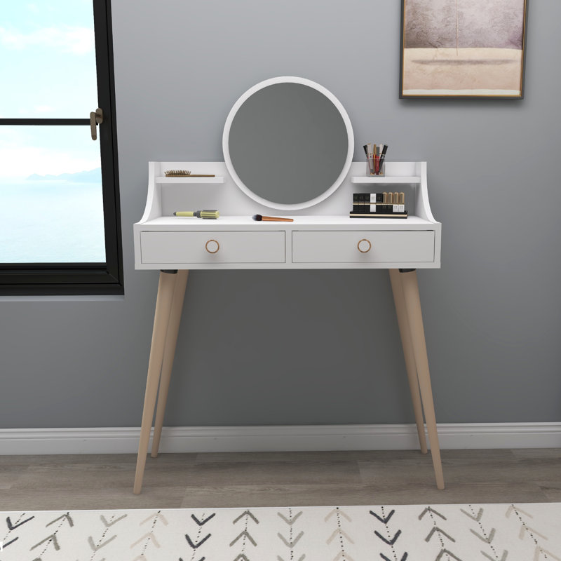 Dressing Table with Mirror Denise, White