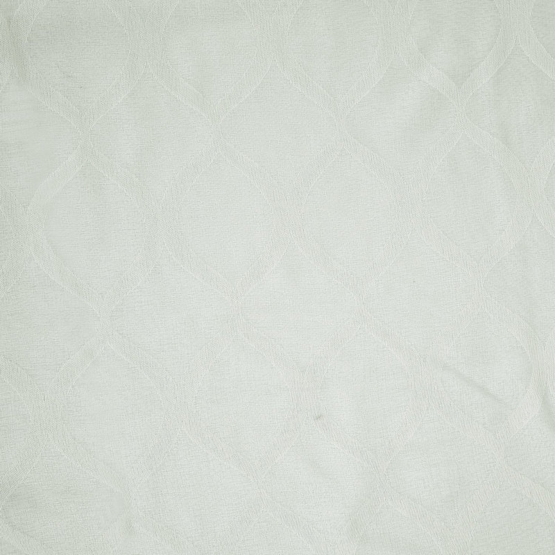 Moroccan Trellis Design Jacquard Kitchen Tier heer Sheer Curtains, Cream White, 52" W x 36" L