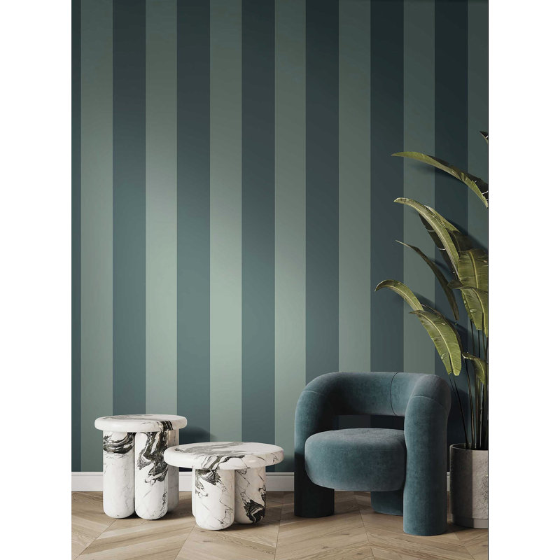 Tarn Wide Stripe Wallpaper, Green