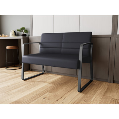 Waterfall Waiting Reception Loveseat Sled Base Metal Frame