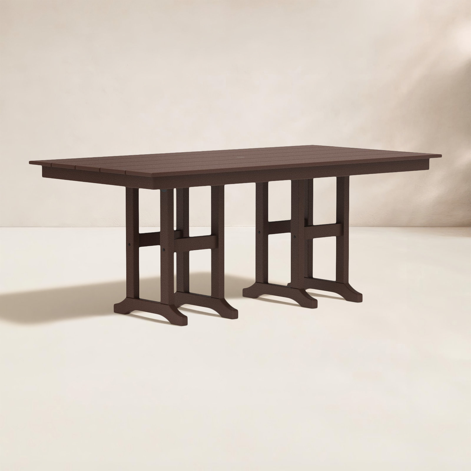 Farmhouse 37" x 72" Dining Table, Dark Brown, 29.06"H x 37.72"W x 72"L