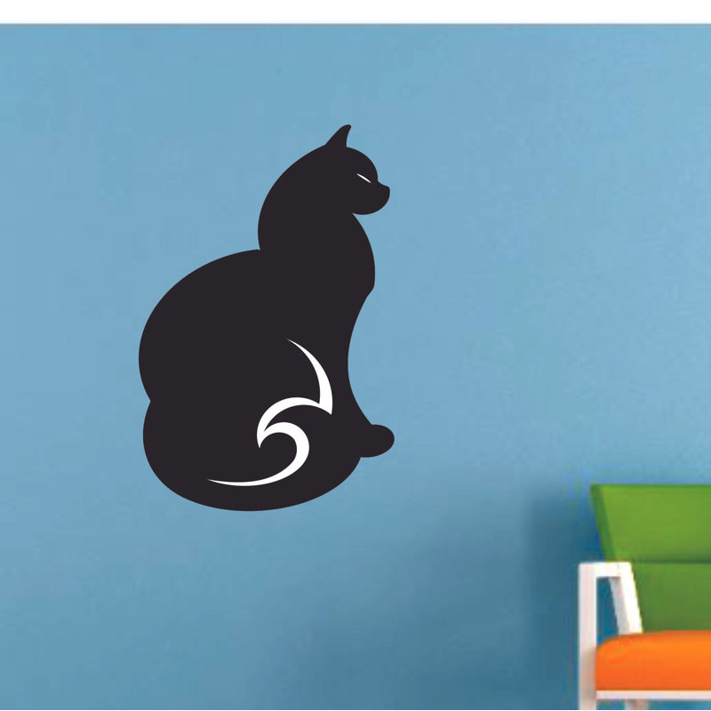 Décalcomanie murale chat, H 20 po x l 18 po