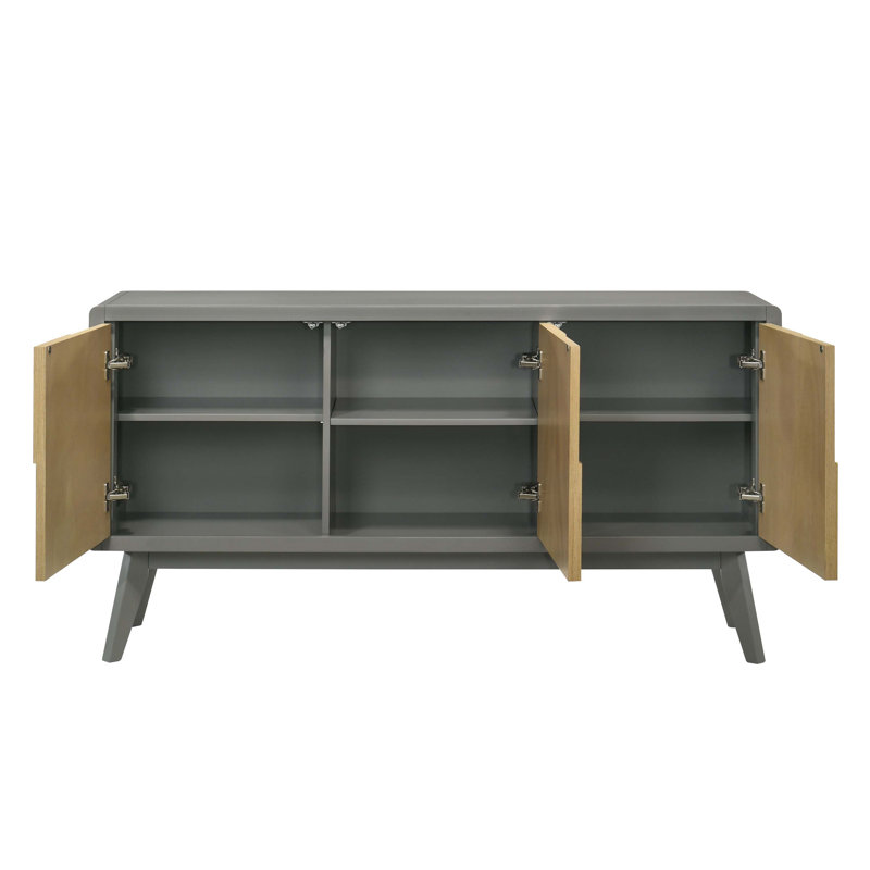 Blayde Light Gray & Natural Finish Server
