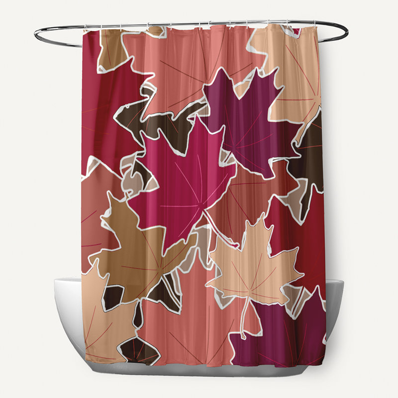 Rideau de douche Niangua Floral par E by Design, Fuchsia