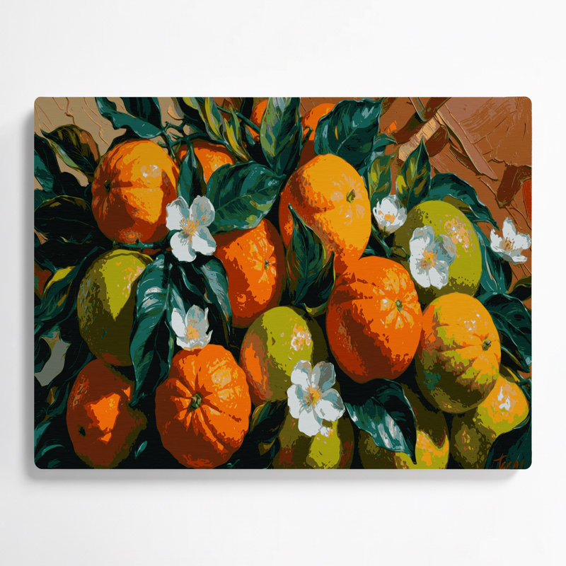Art mural en métal brun Fruit Tangor, H 11 po x l 14 po
